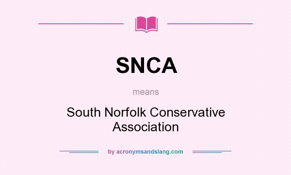 What does SNCA mean? It stands for South Norfolk Conservative Association