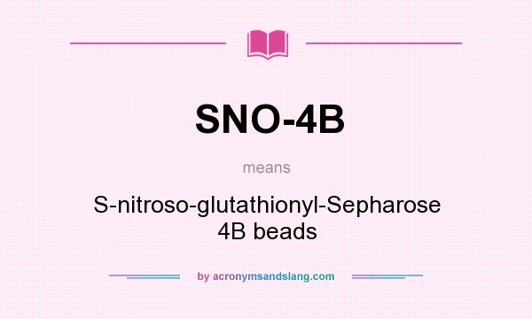 What does SNO-4B mean? It stands for S-nitroso-glutathionyl-Sepharose 4B beads