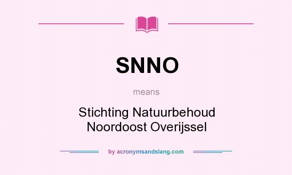What does SNNO mean? It stands for Stichting Natuurbehoud Noordoost Overijssel