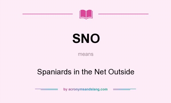 What does SNO mean? It stands for Spaniards in the Net Outside