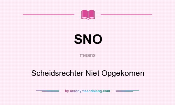 What does SNO mean? It stands for Scheidsrechter Niet Opgekomen