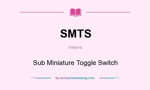 What does SMTS mean? It stands for Sub Miniature Toggle Switch