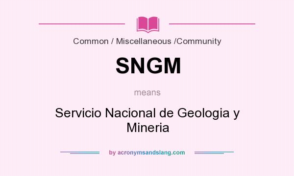 What does SNGM mean? It stands for Servicio Nacional de Geologia y Mineria