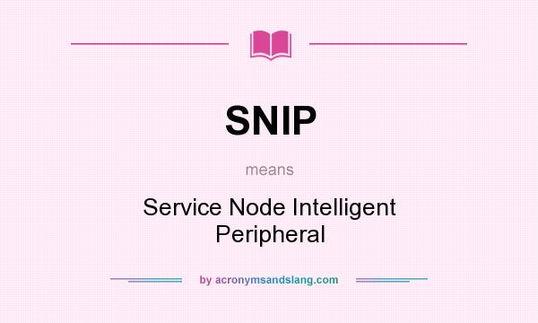What does SNIP mean? It stands for Service Node Intelligent Peripheral