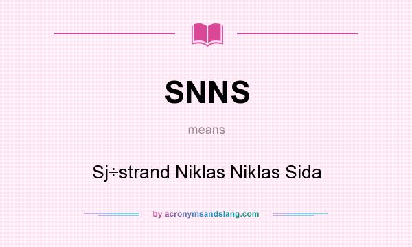What does SNNS mean? It stands for Sj÷strand Niklas Niklas Sida