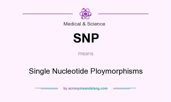 What does SNP mean? It stands for Single Nucleotide Ploymorphisms