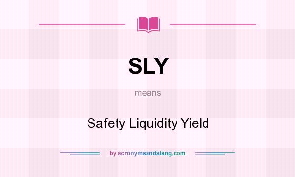 What does SLY mean? It stands for Safety Liquidity Yield
