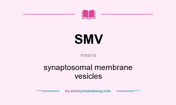 What does SMV mean? It stands for synaptosomal membrane vesicles