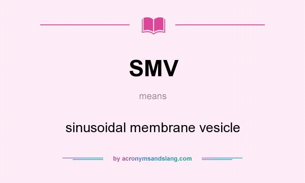 What does SMV mean? It stands for sinusoidal membrane vesicle