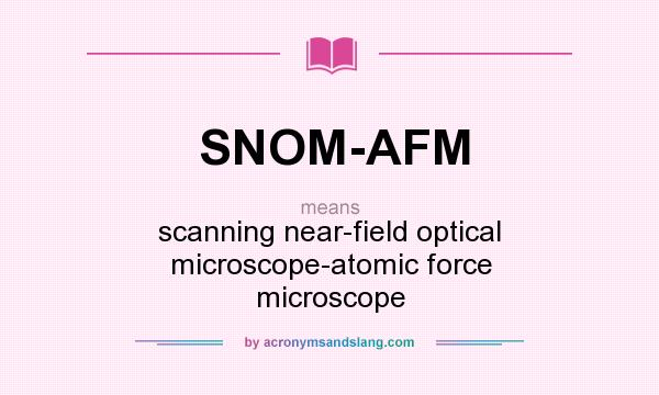 What does SNOM-AFM mean? It stands for scanning near-field optical microscope-atomic force microscope