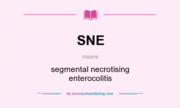 What does SNE mean? It stands for segmental necrotising enterocolitis