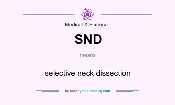 What does SND mean? It stands for selective neck dissection