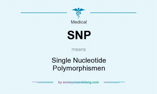 What does SNP mean? It stands for Single Nucleotide Polymorphismen