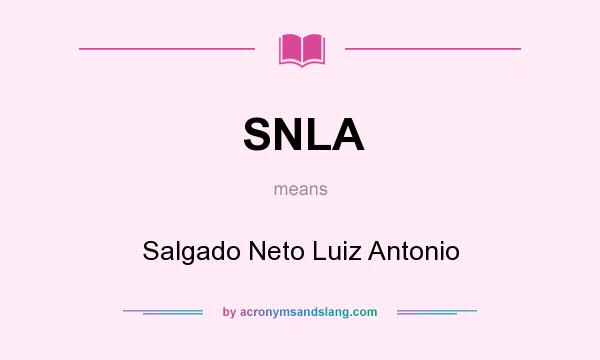 What does SNLA mean? It stands for Salgado Neto Luiz Antonio