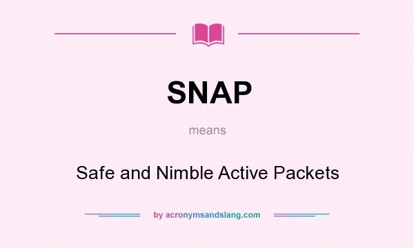 What does SNAP mean? It stands for Safe and Nimble Active Packets