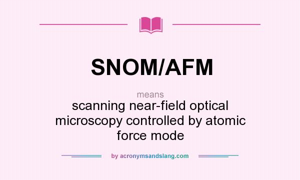 What does SNOM/AFM mean? It stands for scanning near-field optical microscopy controlled by atomic force mode