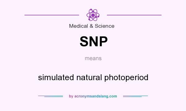What does SNP mean? It stands for simulated natural photoperiod