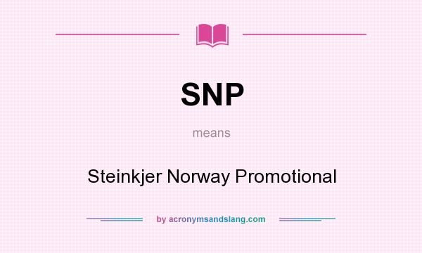 What does SNP mean? It stands for Steinkjer Norway Promotional