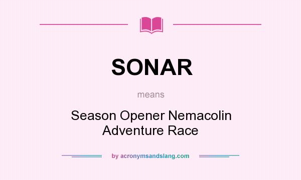 What does SONAR mean? It stands for Season Opener Nemacolin Adventure Race