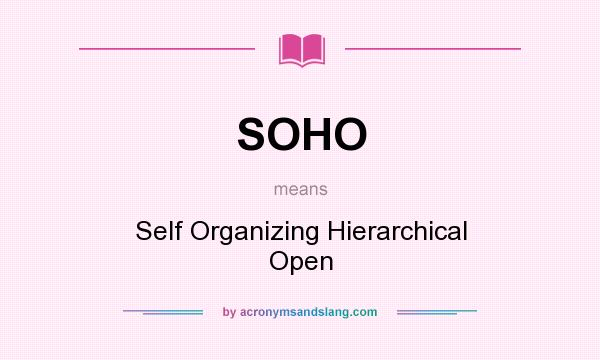What does SOHO mean? It stands for Self Organizing Hierarchical Open