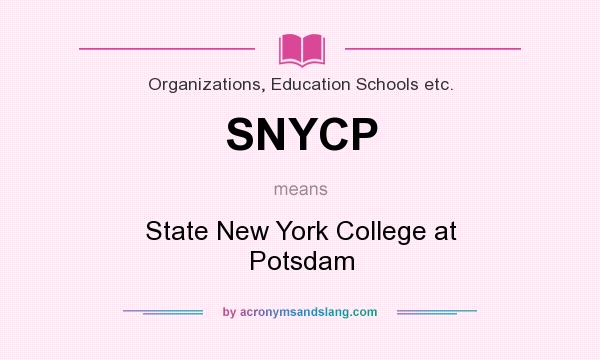 What does SNYCP mean? It stands for State New York College at Potsdam