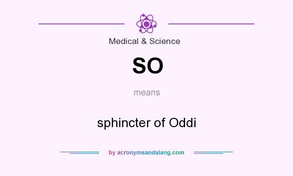 What does SO mean? It stands for sphincter of Oddi