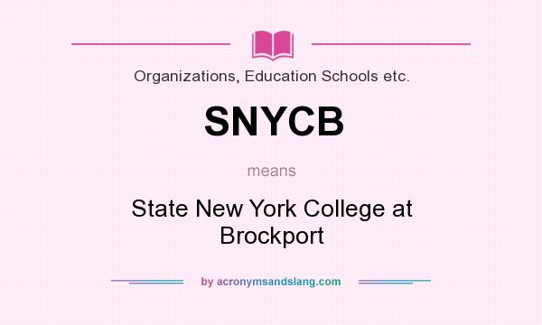 What does SNYCB mean? It stands for State New York College at Brockport