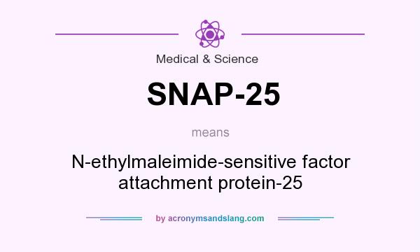 What does SNAP-25 mean? It stands for N-ethylmaleimide-sensitive factor attachment protein-25