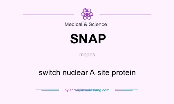 What does SNAP mean? It stands for switch nuclear A-site protein