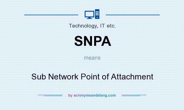 What does SNPA mean? It stands for Sub Network Point of Attachment