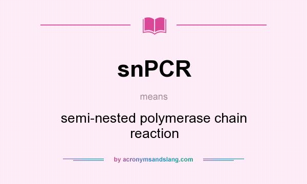 What does snPCR mean? It stands for semi-nested polymerase chain reaction