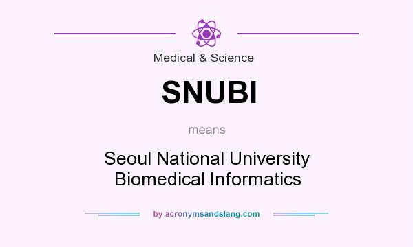 What does SNUBI mean? It stands for Seoul National University Biomedical Informatics