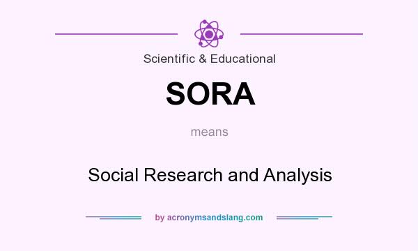 What does SORA mean? It stands for Social Research and Analysis