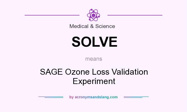 What does SOLVE mean? It stands for SAGE Ozone Loss Validation Experiment