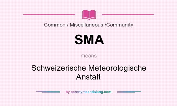 What does SMA mean? It stands for Schweizerische Meteorologische Anstalt