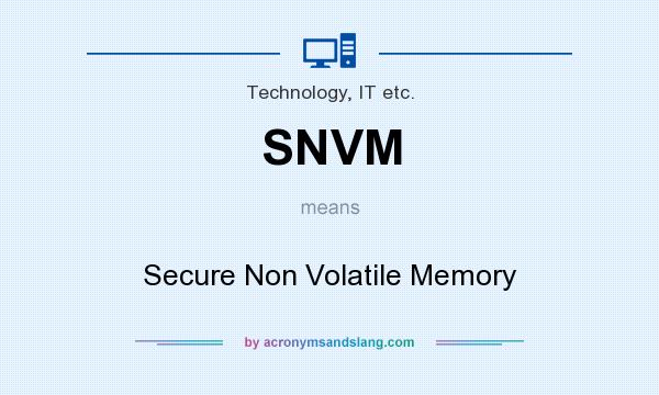 What does SNVM mean? It stands for Secure Non Volatile Memory