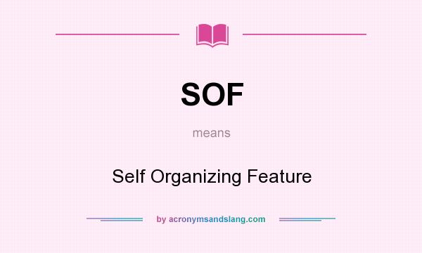 What does SOF mean? It stands for Self Organizing Feature