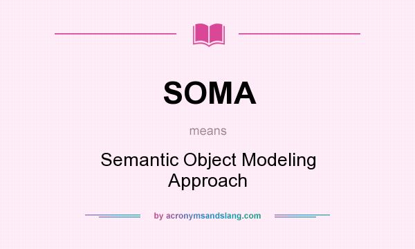 What does SOMA mean? It stands for Semantic Object Modeling Approach