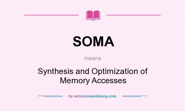 What does SOMA mean? It stands for Synthesis and Optimization of Memory Accesses