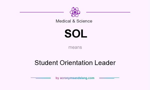 What does SOL mean? It stands for Student Orientation Leader