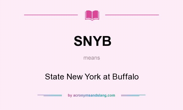 What does SNYB mean? It stands for State New York at Buffalo