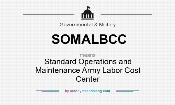 What does SOMALBCC mean? It stands for Standard Operations and Maintenance Army Labor Cost Center