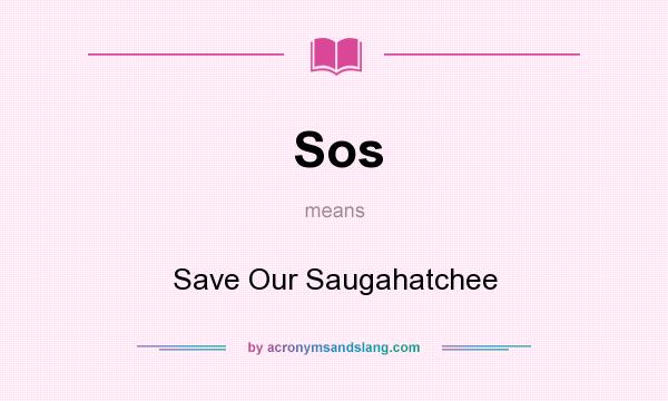 What does Sos mean? It stands for Save Our Saugahatchee