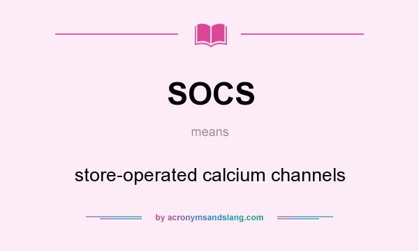 What does SOCS mean? It stands for store-operated calcium channels