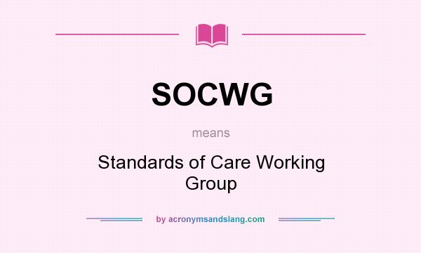 What does SOCWG mean? It stands for Standards of Care Working Group