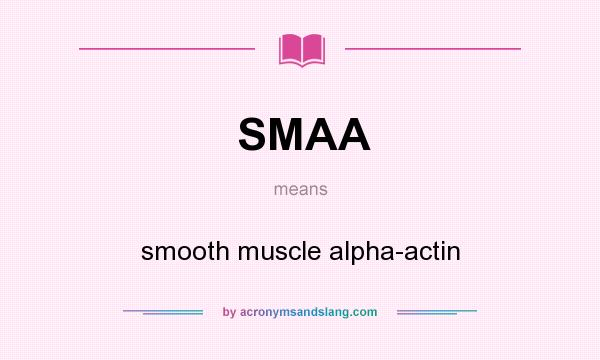 What does SMAA mean? It stands for smooth muscle alpha-actin