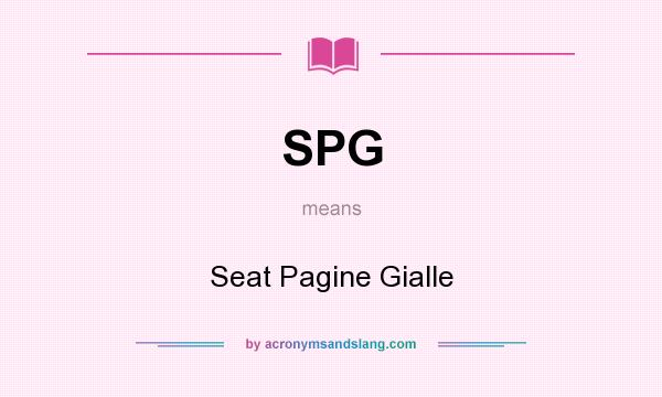 What does SPG mean? It stands for Seat Pagine Gialle