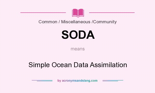 What does SODA mean? It stands for Simple Ocean Data Assimilation