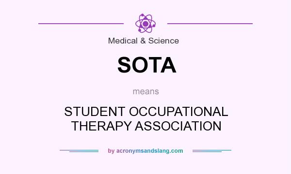 What does SOTA mean? It stands for STUDENT OCCUPATIONAL THERAPY ASSOCIATION
