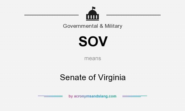 What does SOV mean? It stands for Senate of Virginia